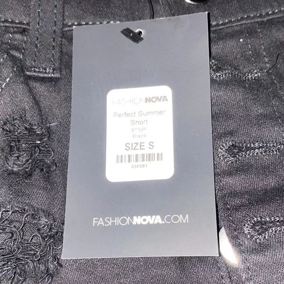 Fashion Nova Black High-Waist Distressed Denim Shorts - Picture 2 of 5